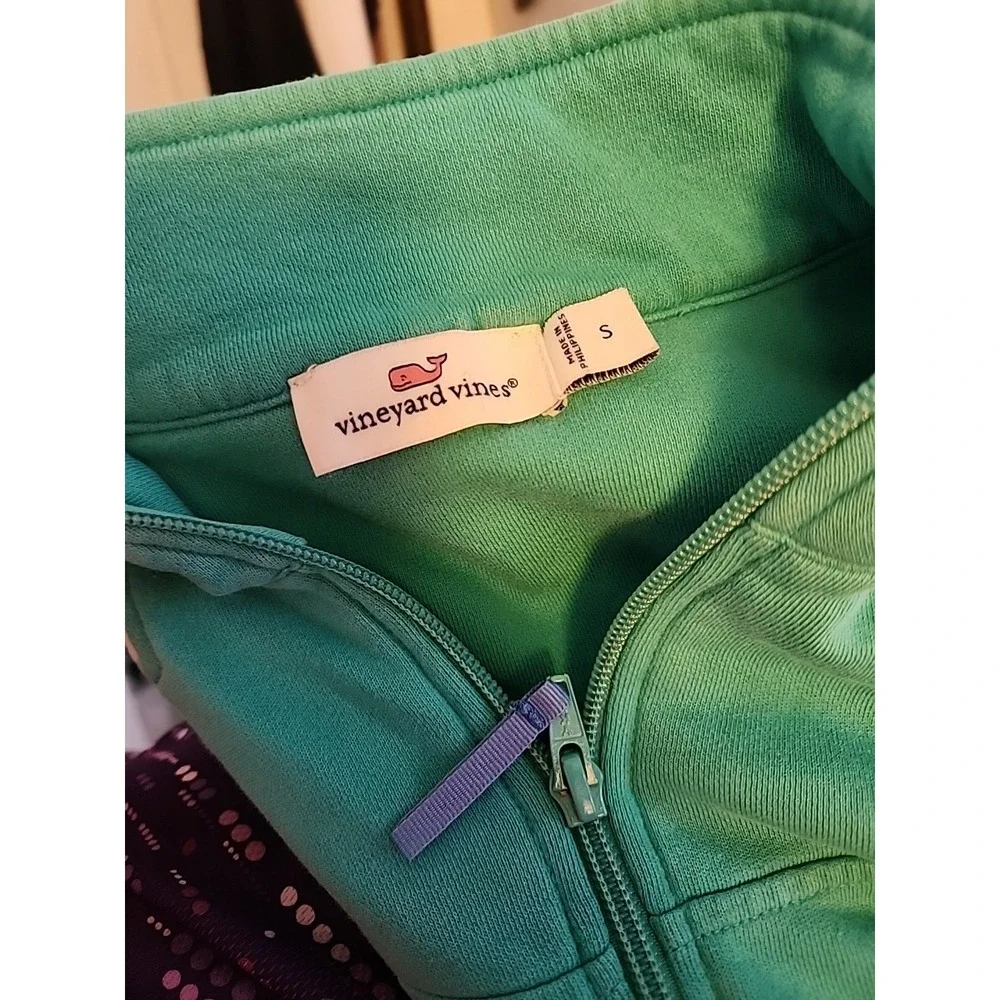 Vineyard Vines Shep Shirt S‎ Small Teal With Gray panel Performance Pullover - Picture 7 of 11